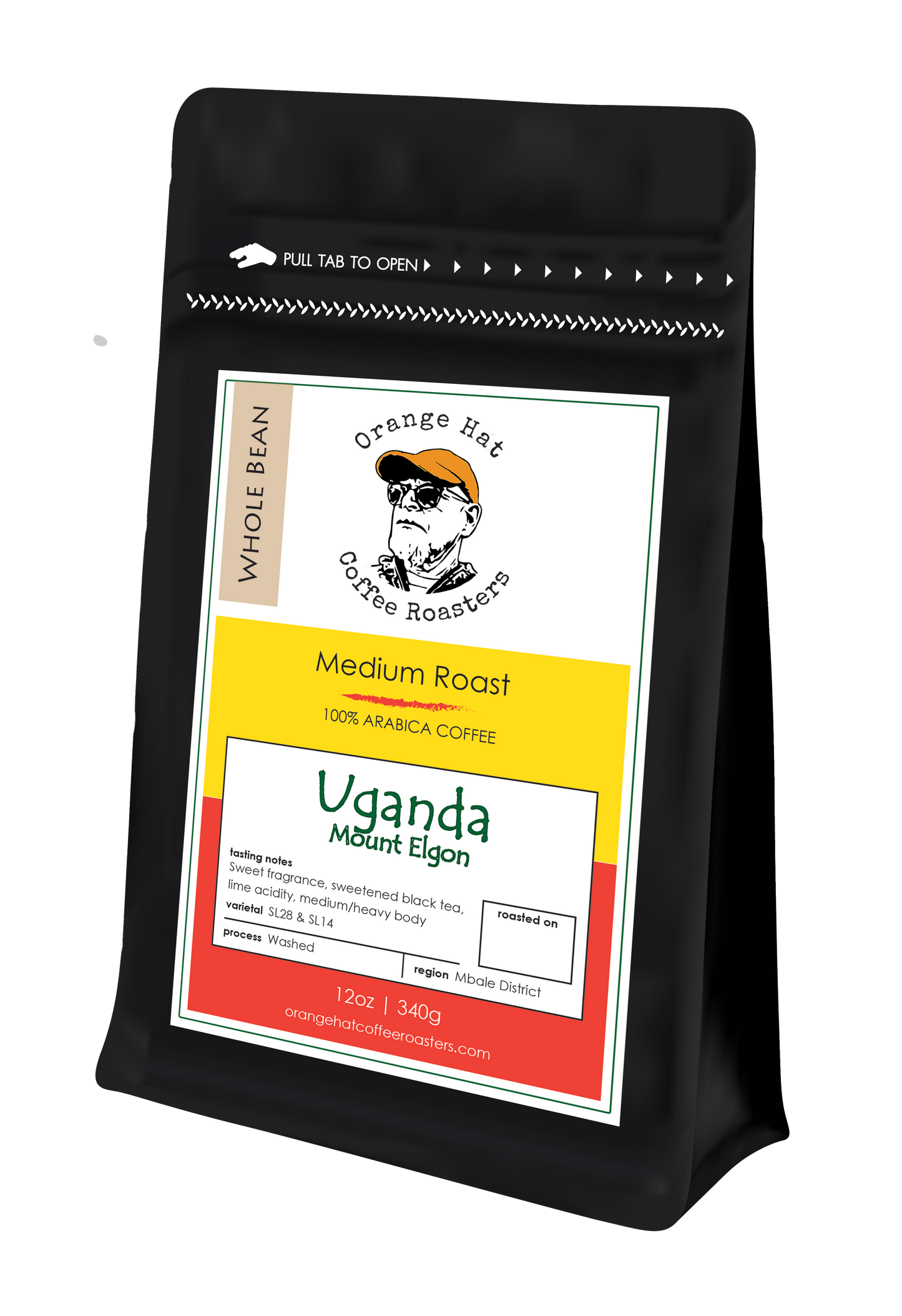 Medium Roast||Uganda Mt. Elgon||Notes: Sweet fragrance, sweetened black tea, lime acidity, medium/heavy body||12oz