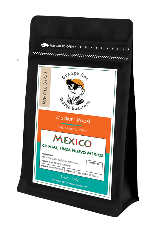 Medium Roast||México Finca Nuevo||Notes: milk chocolate, fudge and panela, mild citrus acidity||12oz