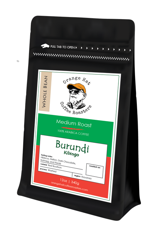 Medium Roast||Burundi  Kayanza||Notes: hibiscus and melon, mild acidity medium bodied||12oz